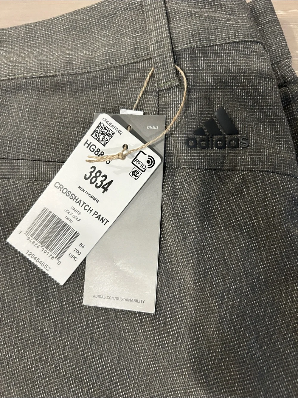 adidas Men’s Dark Gray Dress Pants 38x34